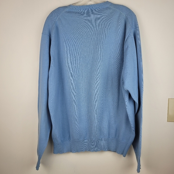 Jos.A.Bank Signature Collection Men's Light Blue V-Neck Sweater 100% cotton XL - Picture 3 of 11